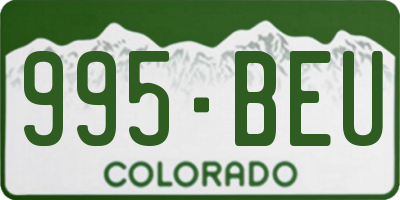 CO license plate 995BEU