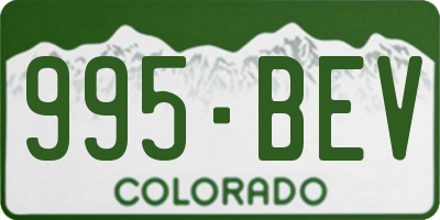 CO license plate 995BEV