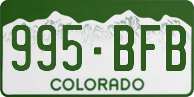 CO license plate 995BFB