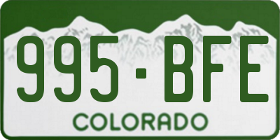 CO license plate 995BFE