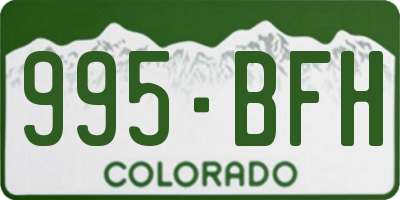 CO license plate 995BFH