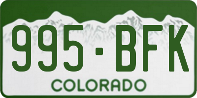 CO license plate 995BFK