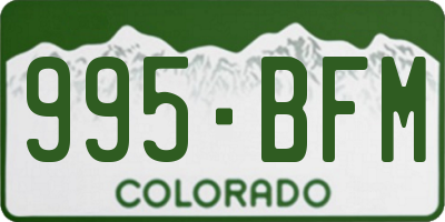 CO license plate 995BFM