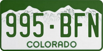 CO license plate 995BFN