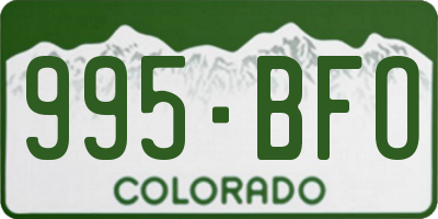 CO license plate 995BFO