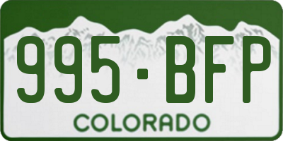 CO license plate 995BFP