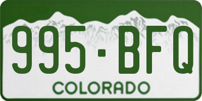 CO license plate 995BFQ