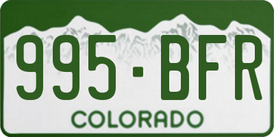 CO license plate 995BFR