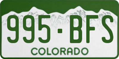 CO license plate 995BFS