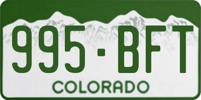 CO license plate 995BFT