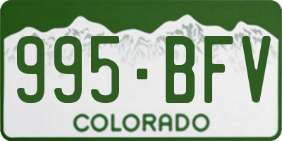 CO license plate 995BFV