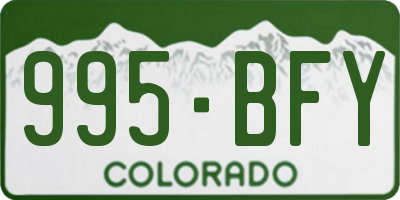 CO license plate 995BFY