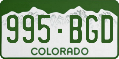 CO license plate 995BGD