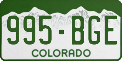 CO license plate 995BGE