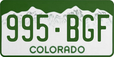 CO license plate 995BGF