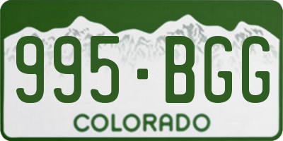 CO license plate 995BGG