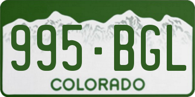 CO license plate 995BGL