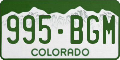CO license plate 995BGM