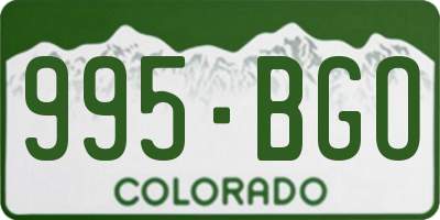 CO license plate 995BGO