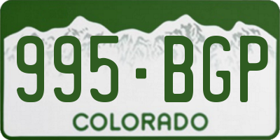 CO license plate 995BGP