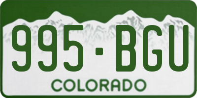CO license plate 995BGU