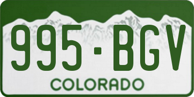 CO license plate 995BGV