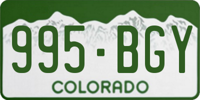 CO license plate 995BGY