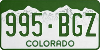 CO license plate 995BGZ