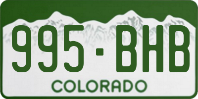 CO license plate 995BHB