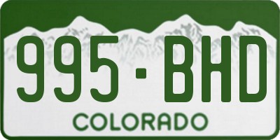 CO license plate 995BHD