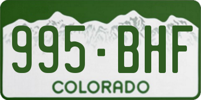 CO license plate 995BHF