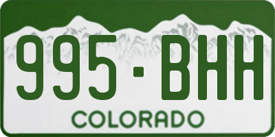 CO license plate 995BHH
