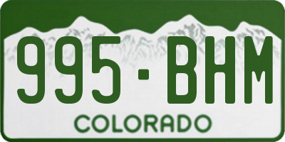 CO license plate 995BHM