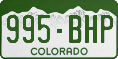 CO license plate 995BHP