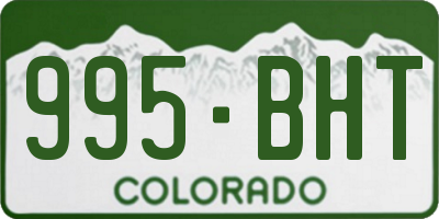 CO license plate 995BHT