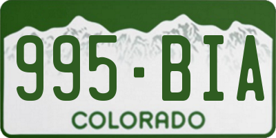CO license plate 995BIA