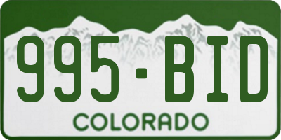 CO license plate 995BID