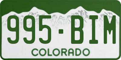 CO license plate 995BIM