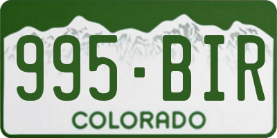 CO license plate 995BIR