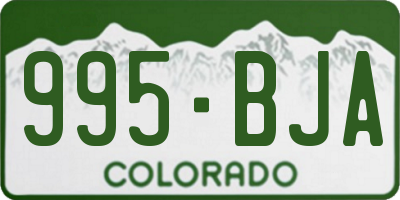 CO license plate 995BJA