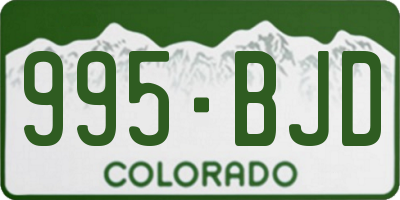 CO license plate 995BJD