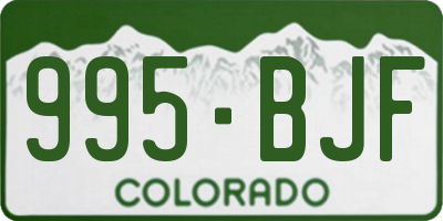 CO license plate 995BJF