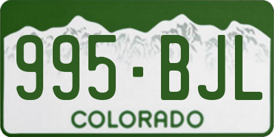 CO license plate 995BJL