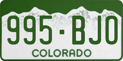CO license plate 995BJO