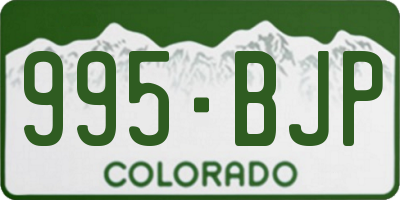 CO license plate 995BJP