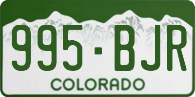 CO license plate 995BJR