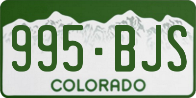 CO license plate 995BJS