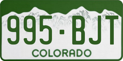 CO license plate 995BJT