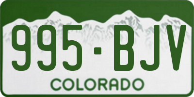 CO license plate 995BJV