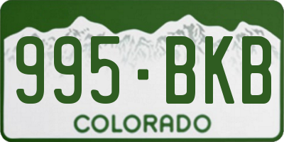CO license plate 995BKB